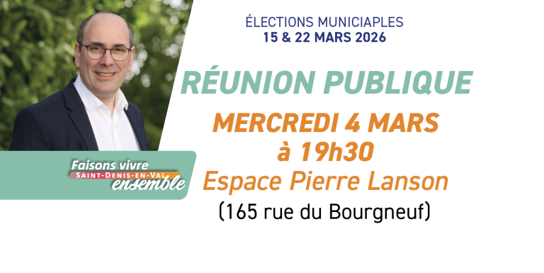 RÉUNION PUBLIQUE  mercredi 4 mars à 19h30